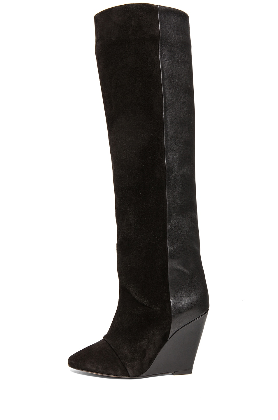 Image 1 of Isabel Marant Prescott Calfskin Velvet Leather Boots in Black