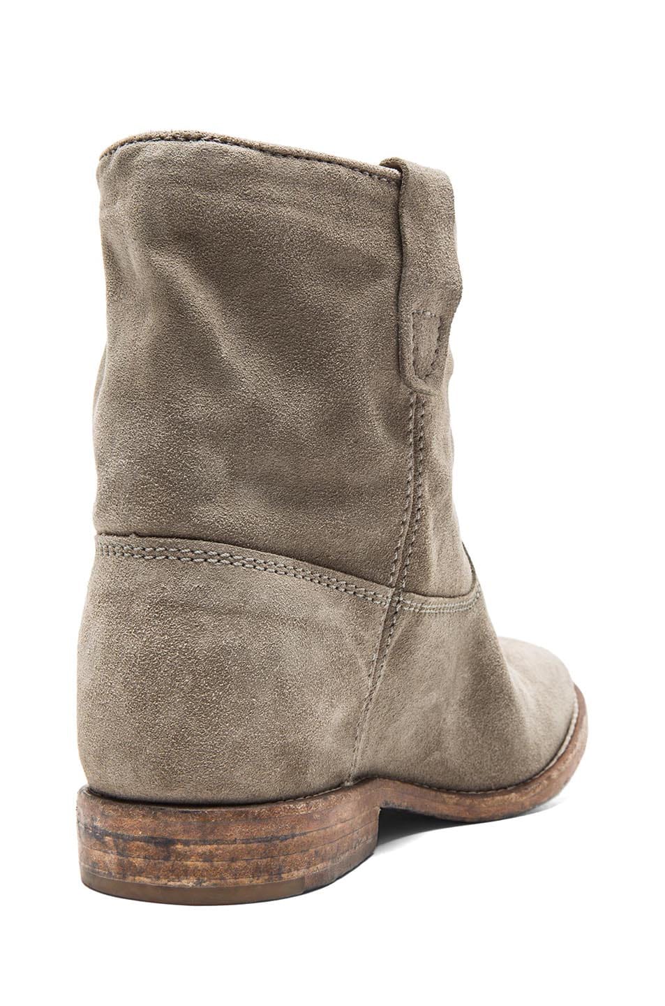 Isabel Marant Crisi Calfskin Velvet Leather Boots in Taupe | FWRD