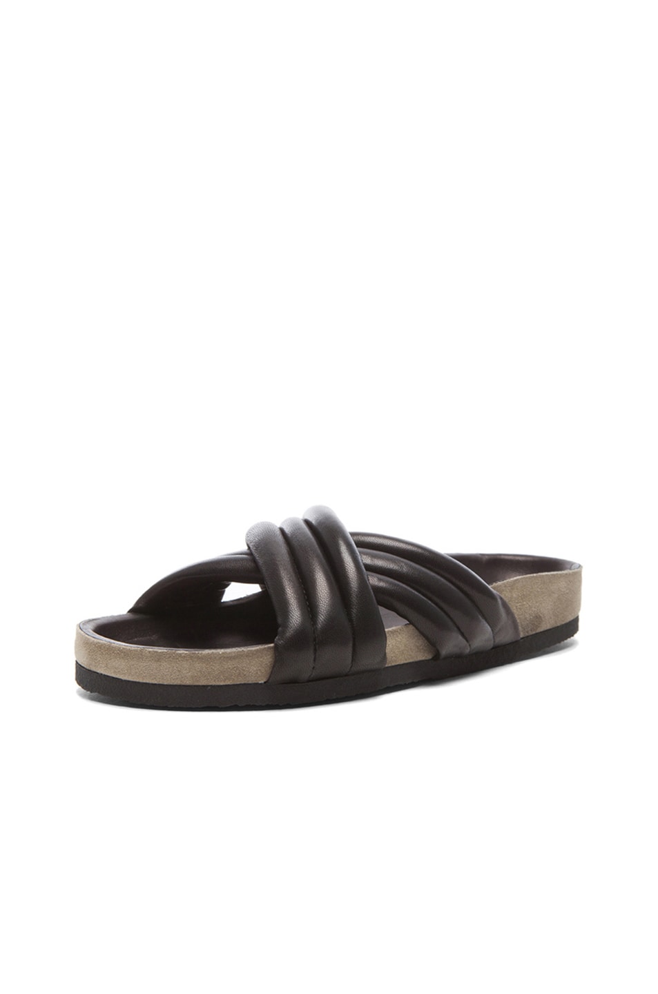 Isabel Marant Holden Lambskin Leather Sandals in Black | FWRD