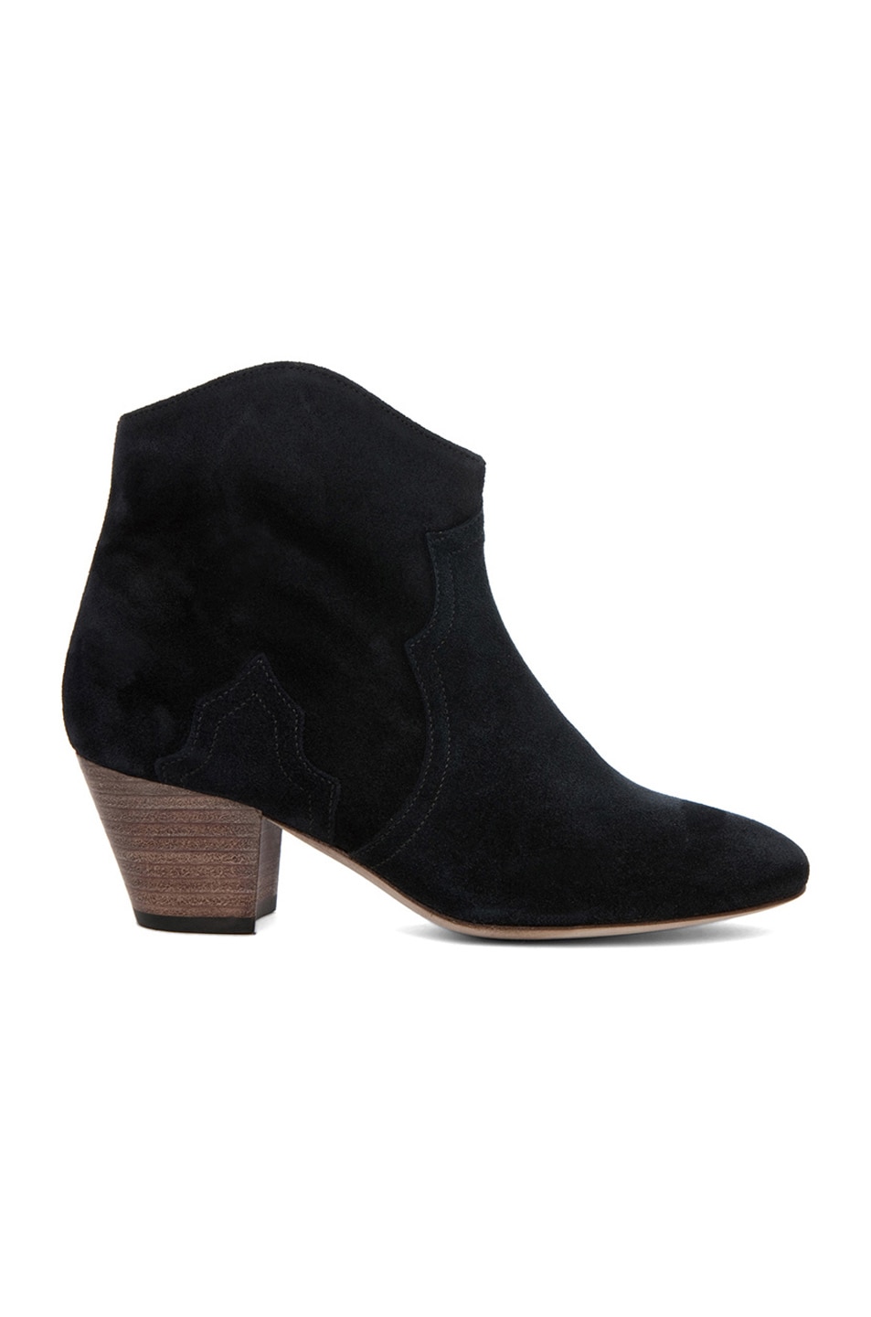 Image 1 of Isabel Marant Dicker Calfskin Velvet Leather Booties in Anthracite