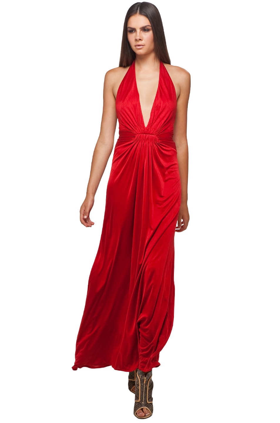 Image 1 of Issa Halter Maxi Dress in Red
