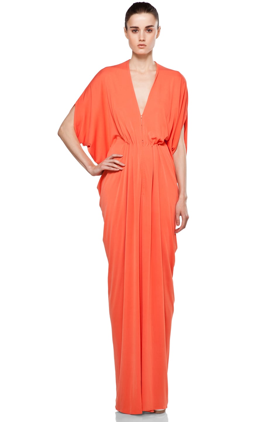 Image 1 of Issa Drape Maxi Dress in Coral