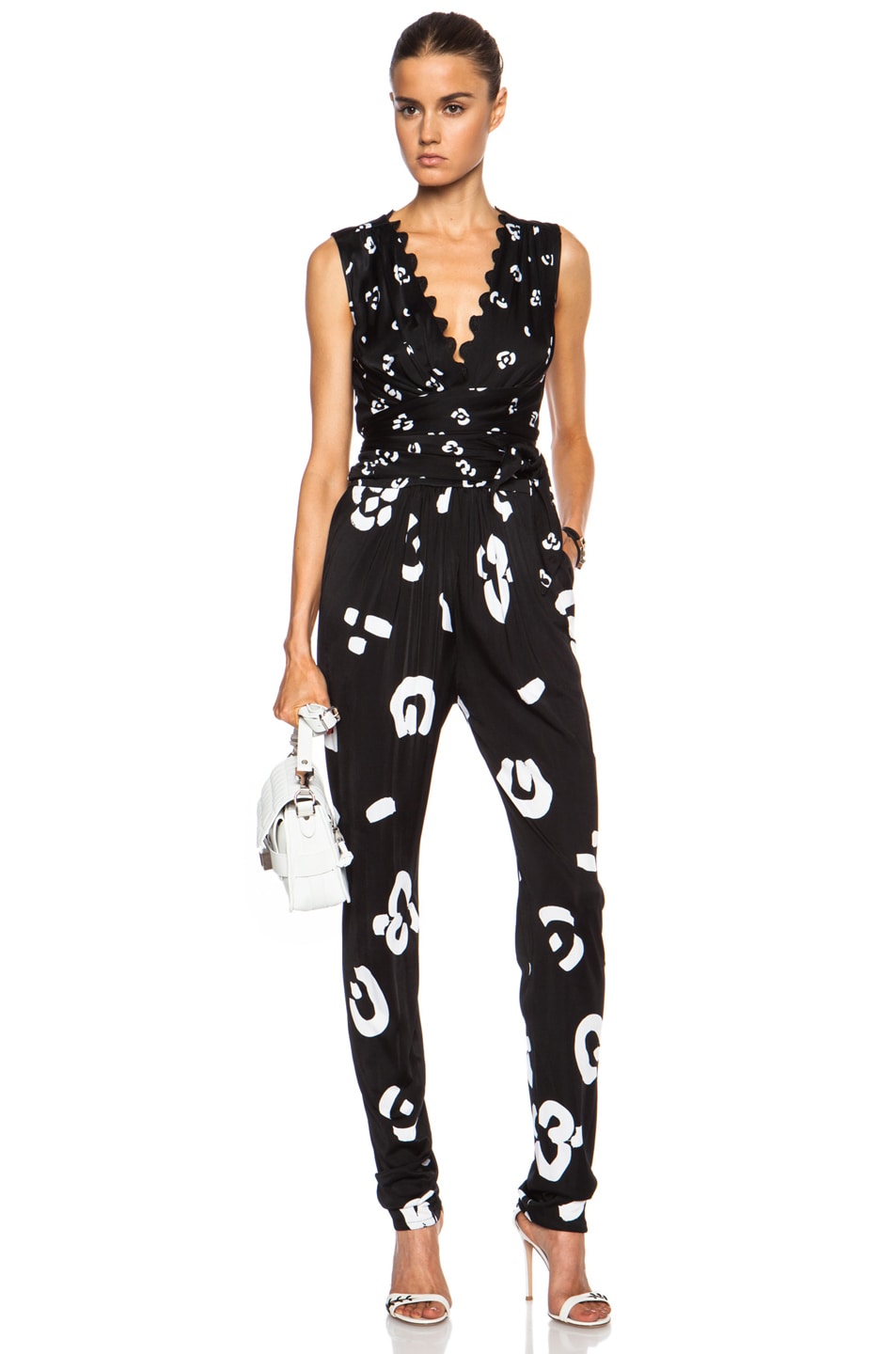 Issa Rousso Printed Viscose Jumpsuit in Black Combo | FWRD