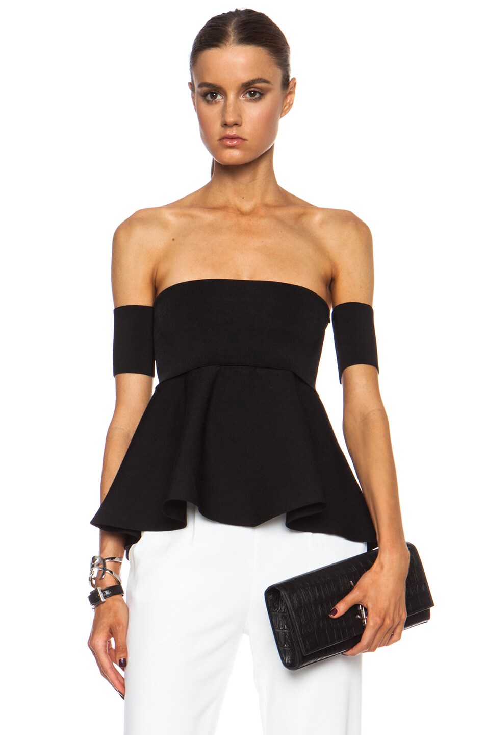 Image 1 of Issa Esther Rayon-Blend Top in Black