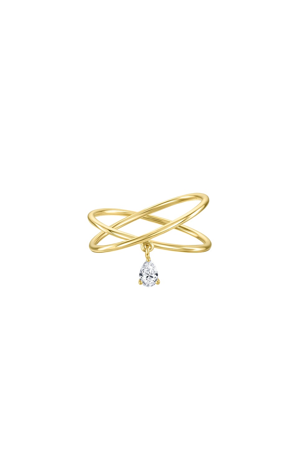 Double Band Diamond Ring in Metallic Gold