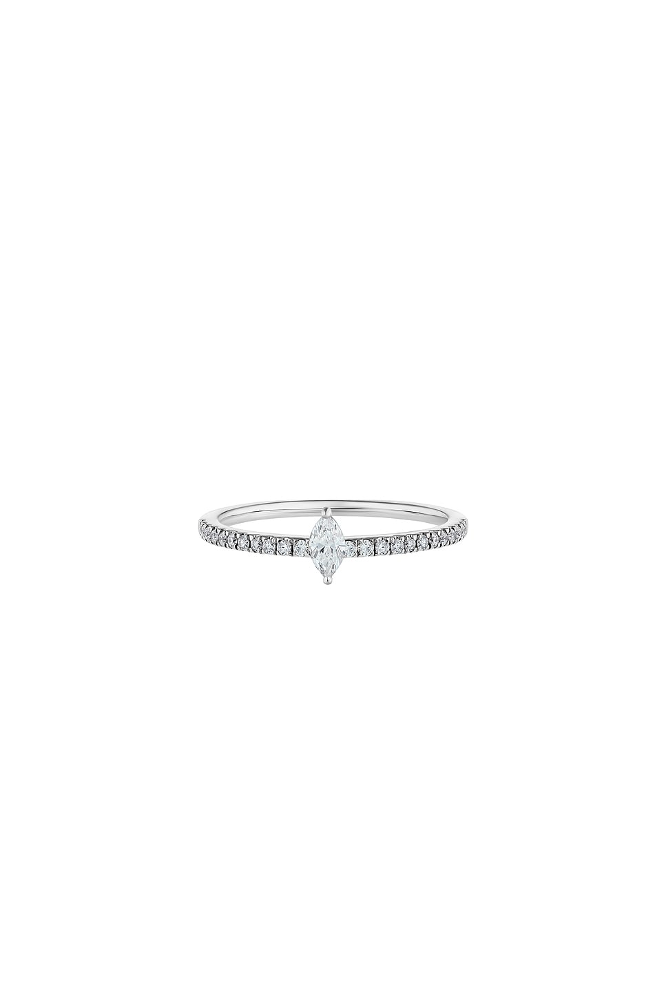 Marquis Diamond Pave Ring in Metallic Silver