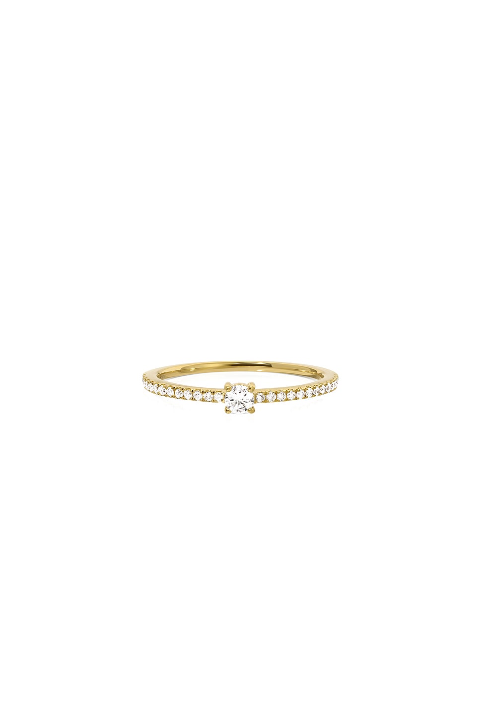 Image 1 of ISA GRUTMAN Round Diamond Pave Ring in Yellow Gold