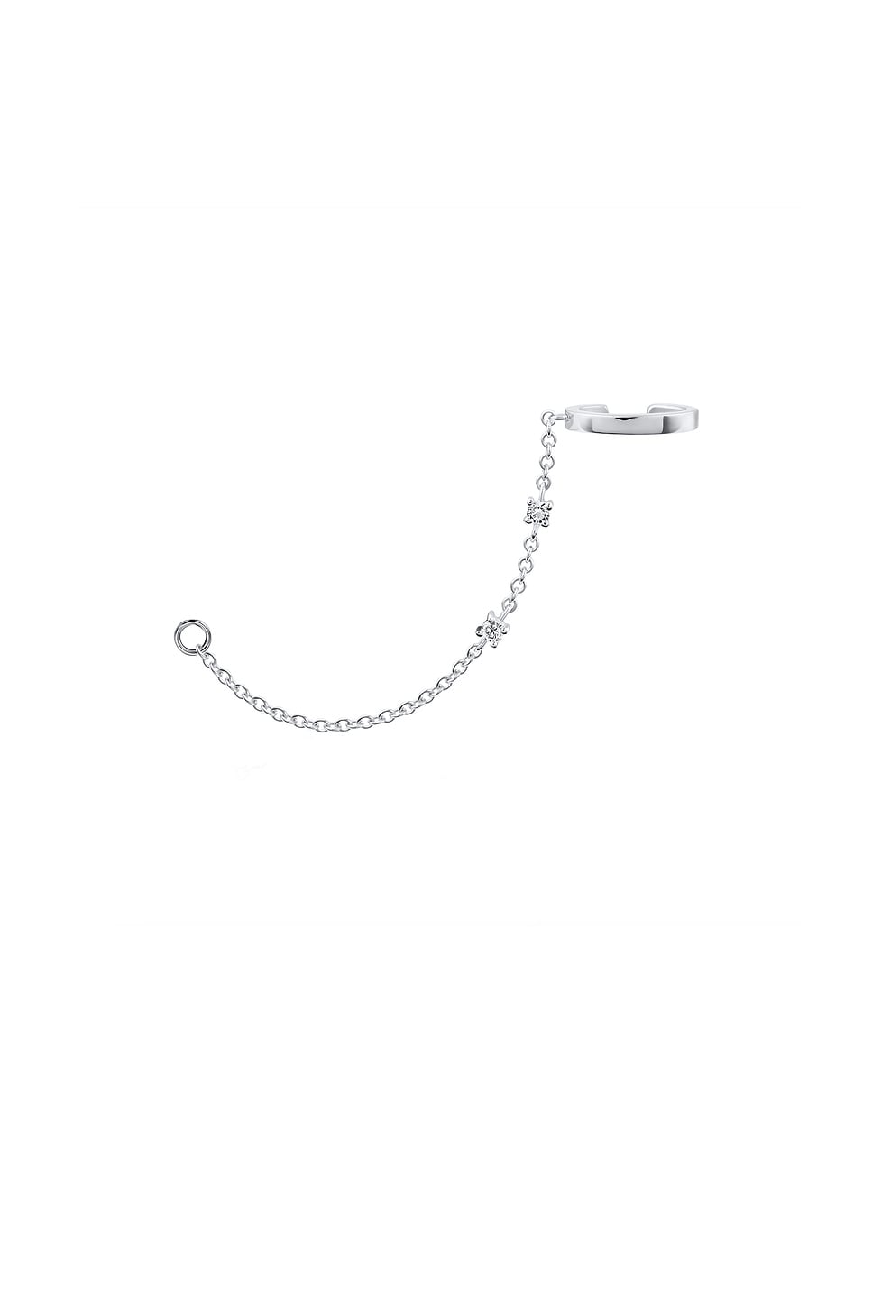 Image 1 of ISA GRUTMAN Diamond Loop Chain Ear Cuff in White Gold