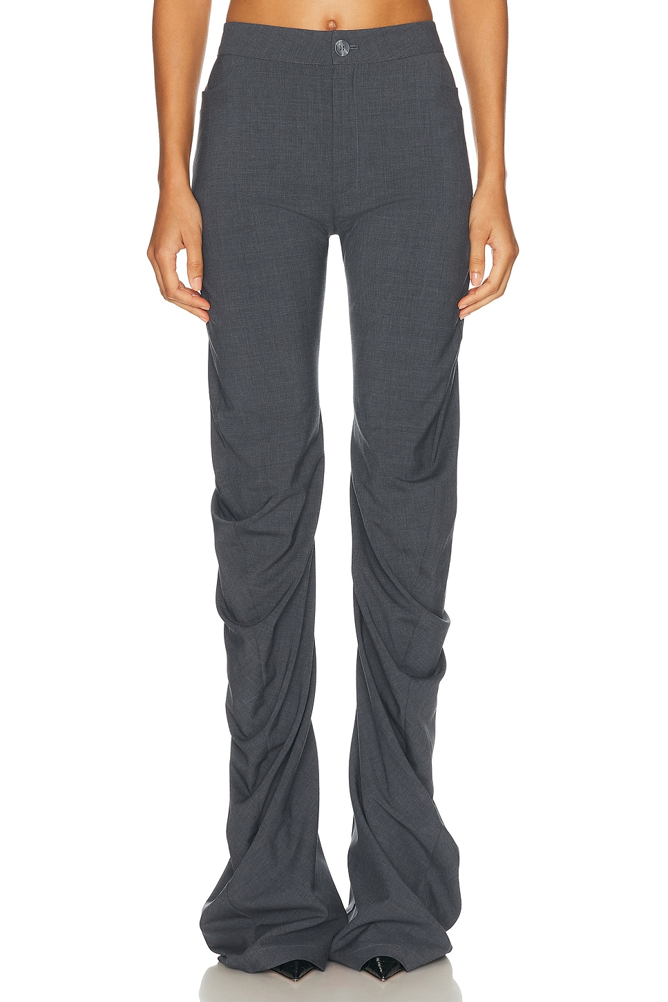 Jade Cropper Twisted Trouser In Gray