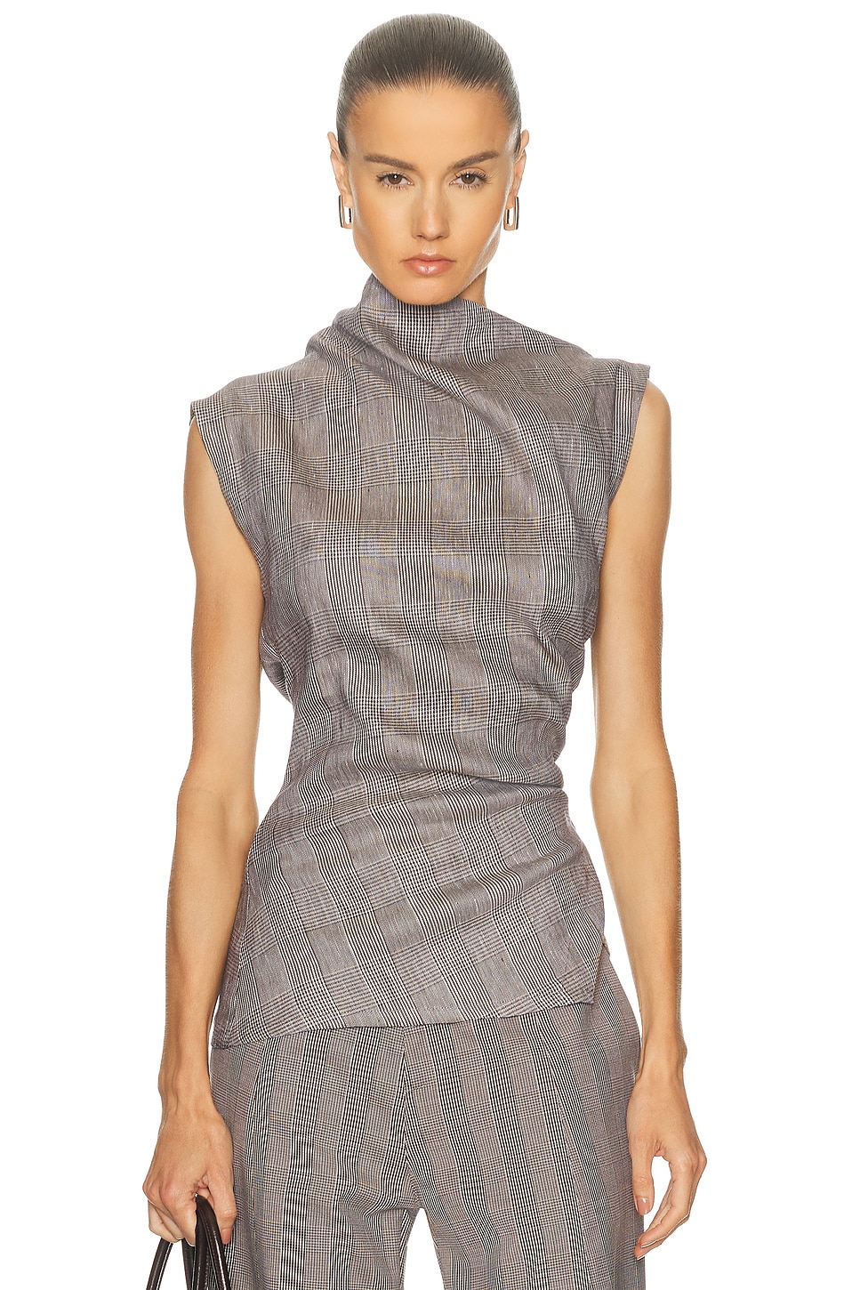 Image 1 of Jade Cropper Asymmetric Top in Beige