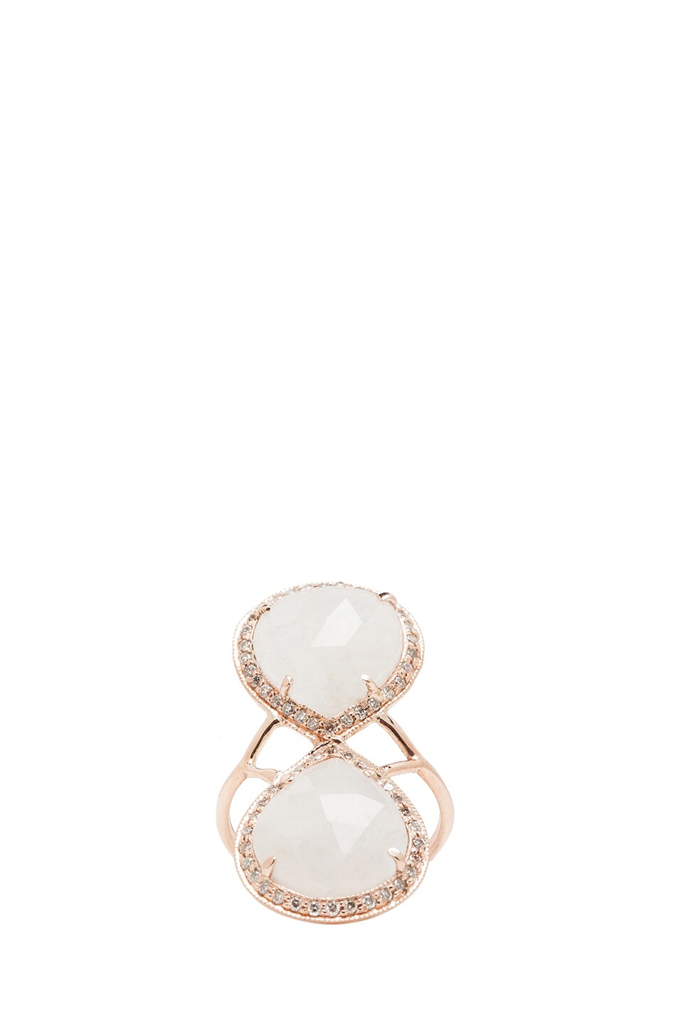Image 1 of Jacquie Aiche 14K Pave Teardrop Moonstone Ring in Rose Gold