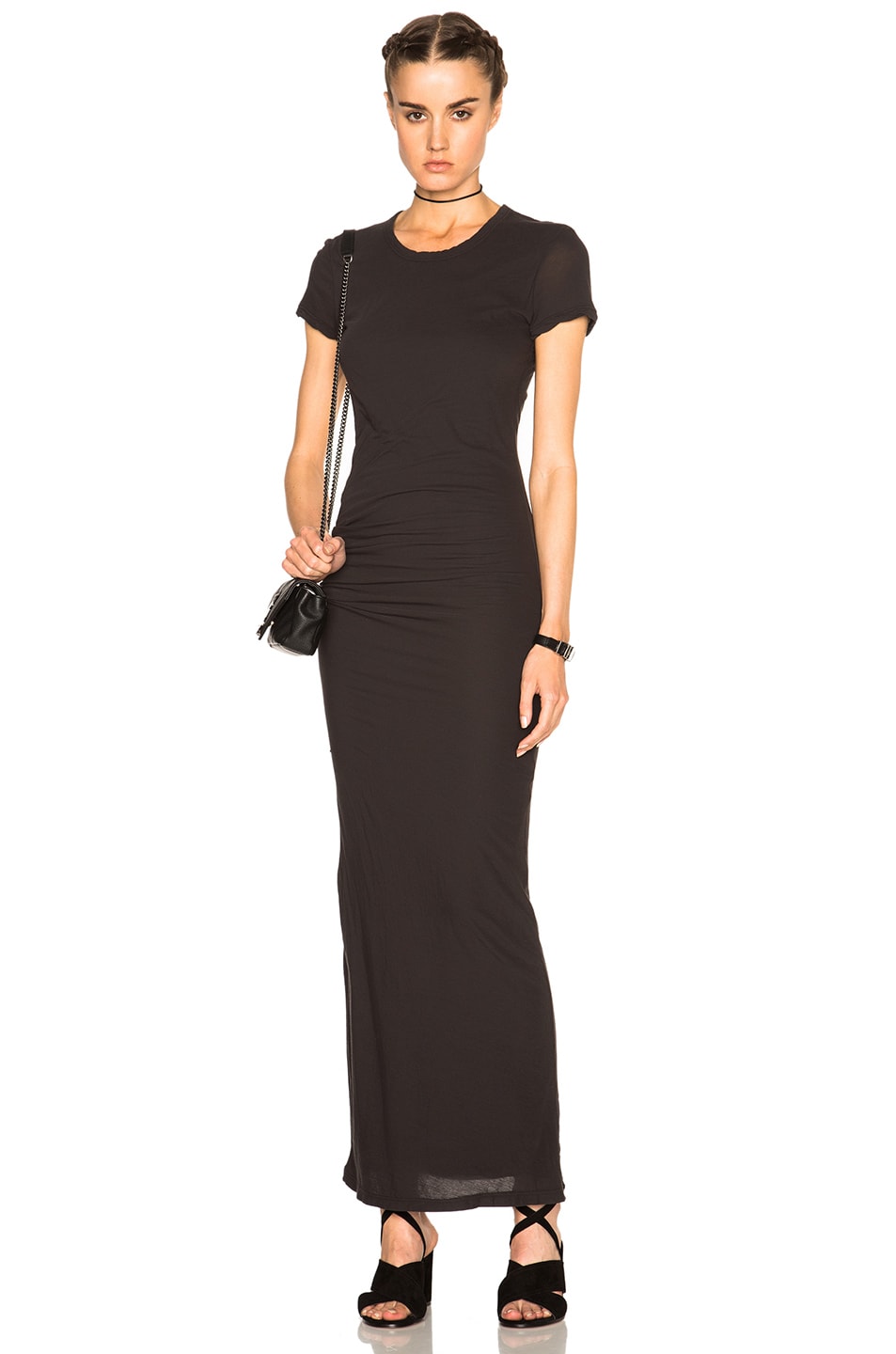 Image 1 of James Perse Short Sleeve Tee Maxi Dress in Carbon