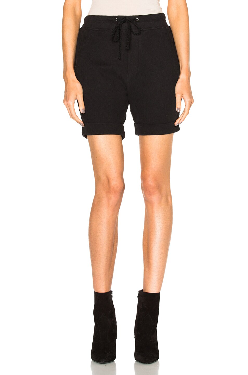 Image 1 of James Perse Cotton Fleece Shorts in Black