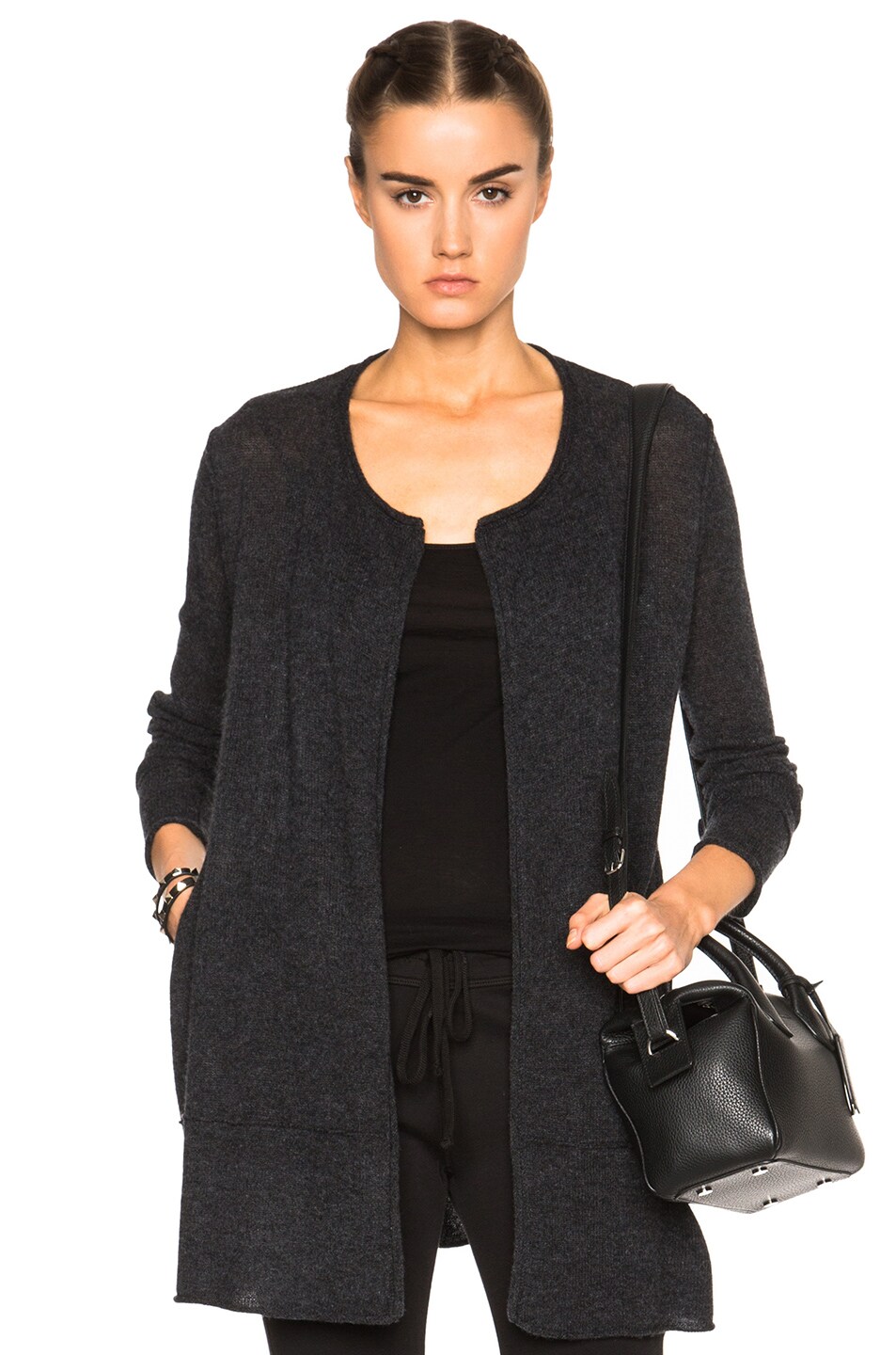 Image 1 of James Perse Cashmere Cardigan in Anthracite