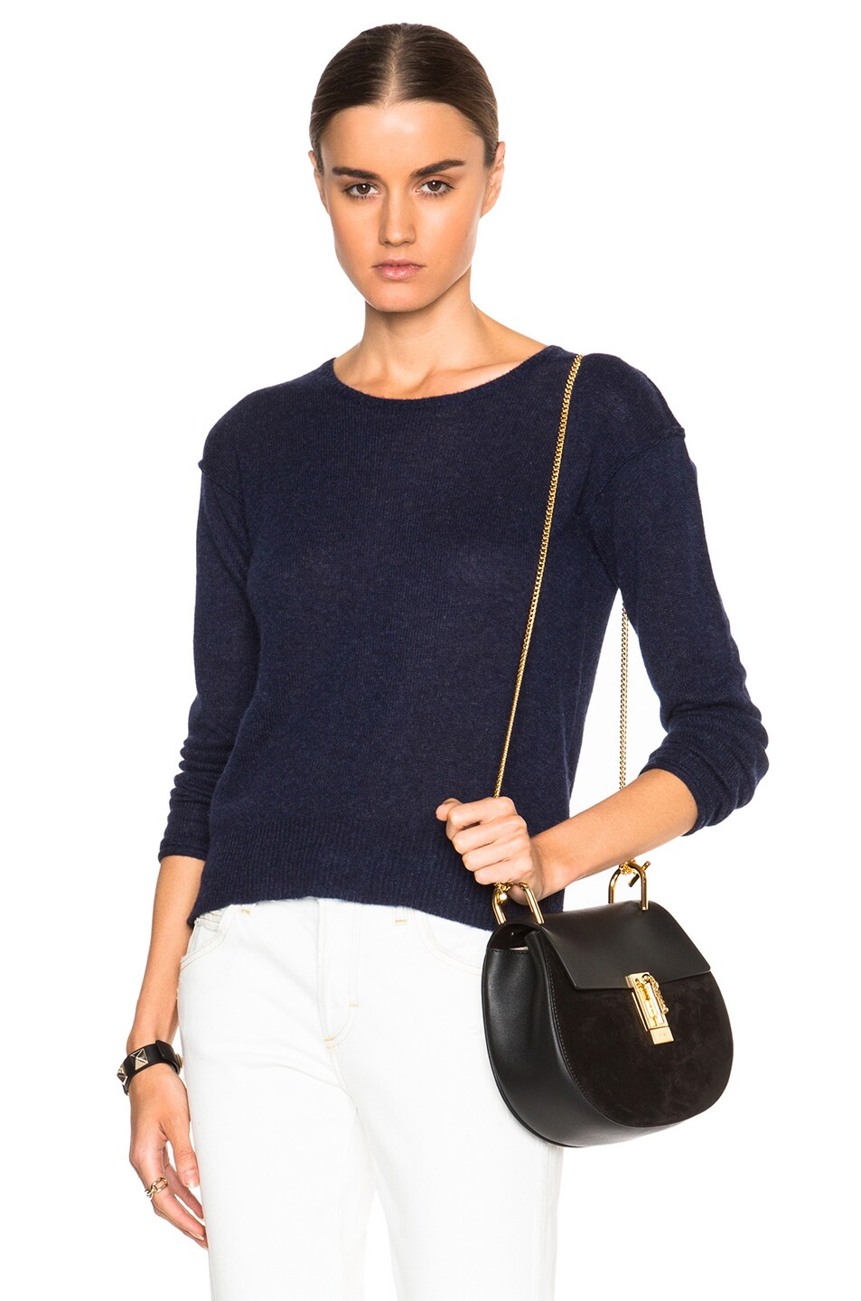 Image 1 of James Perse Cashmere Loose Crew Neck Sweater in Ink