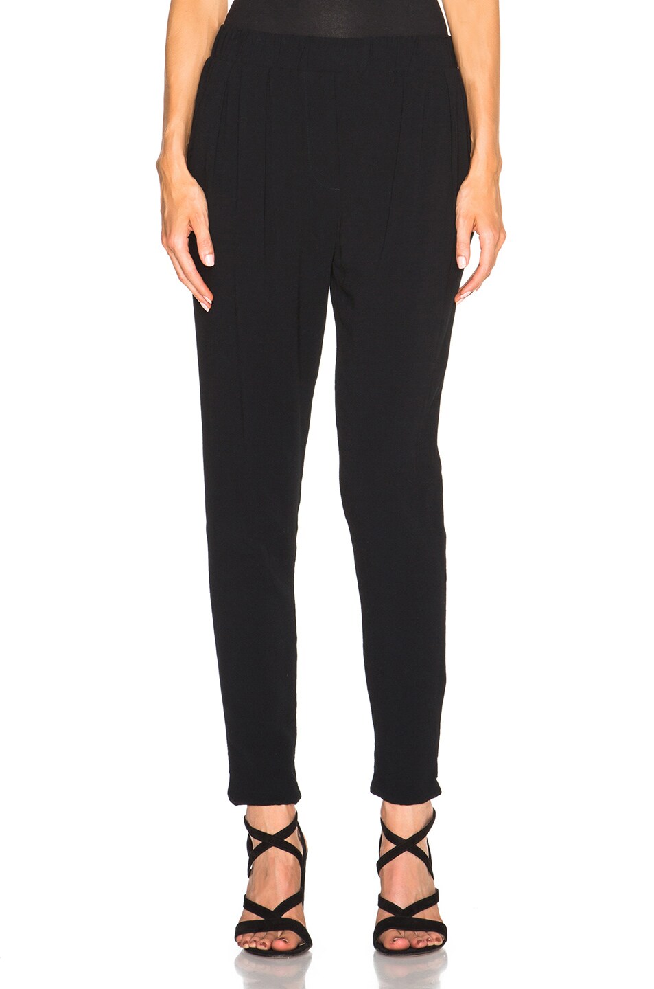 Image 1 of James Perse Crepe Slouch Pants in Black