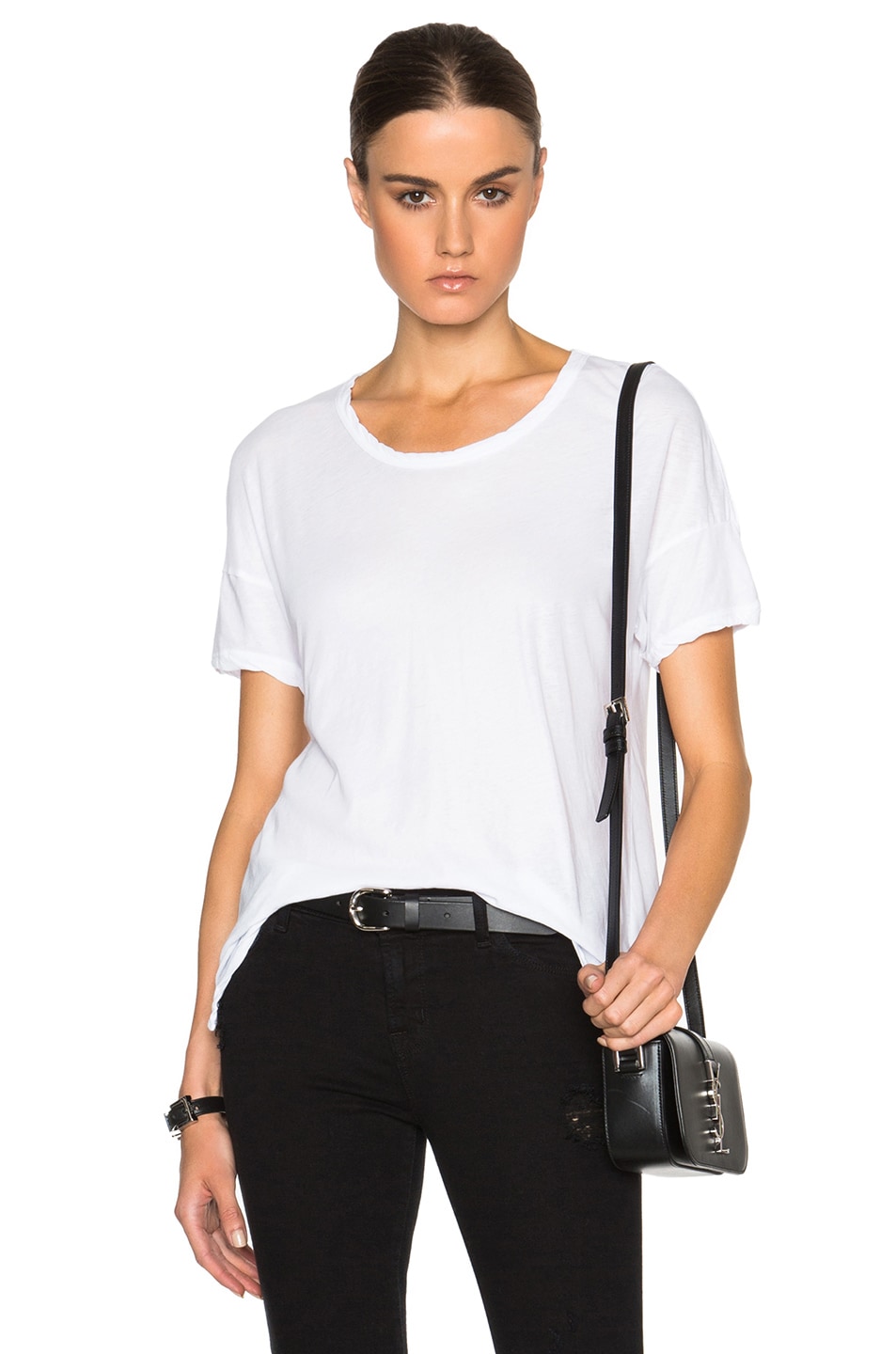 Image 1 of James Perse Drop Shoulder Tee in White