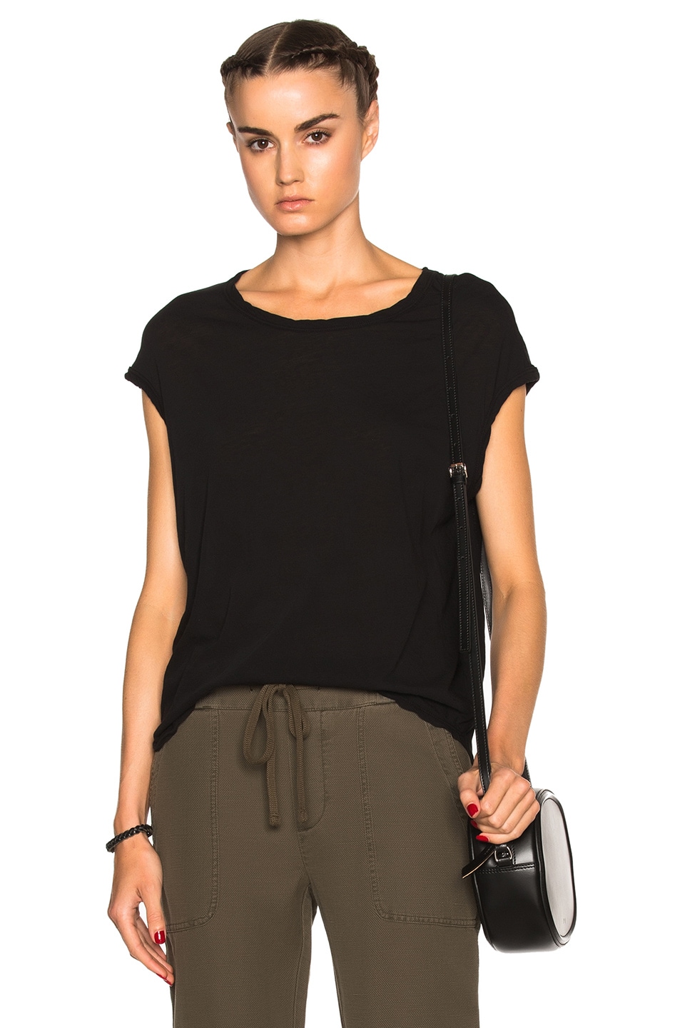 Image 1 of James Perse Circular Shell Top in Black