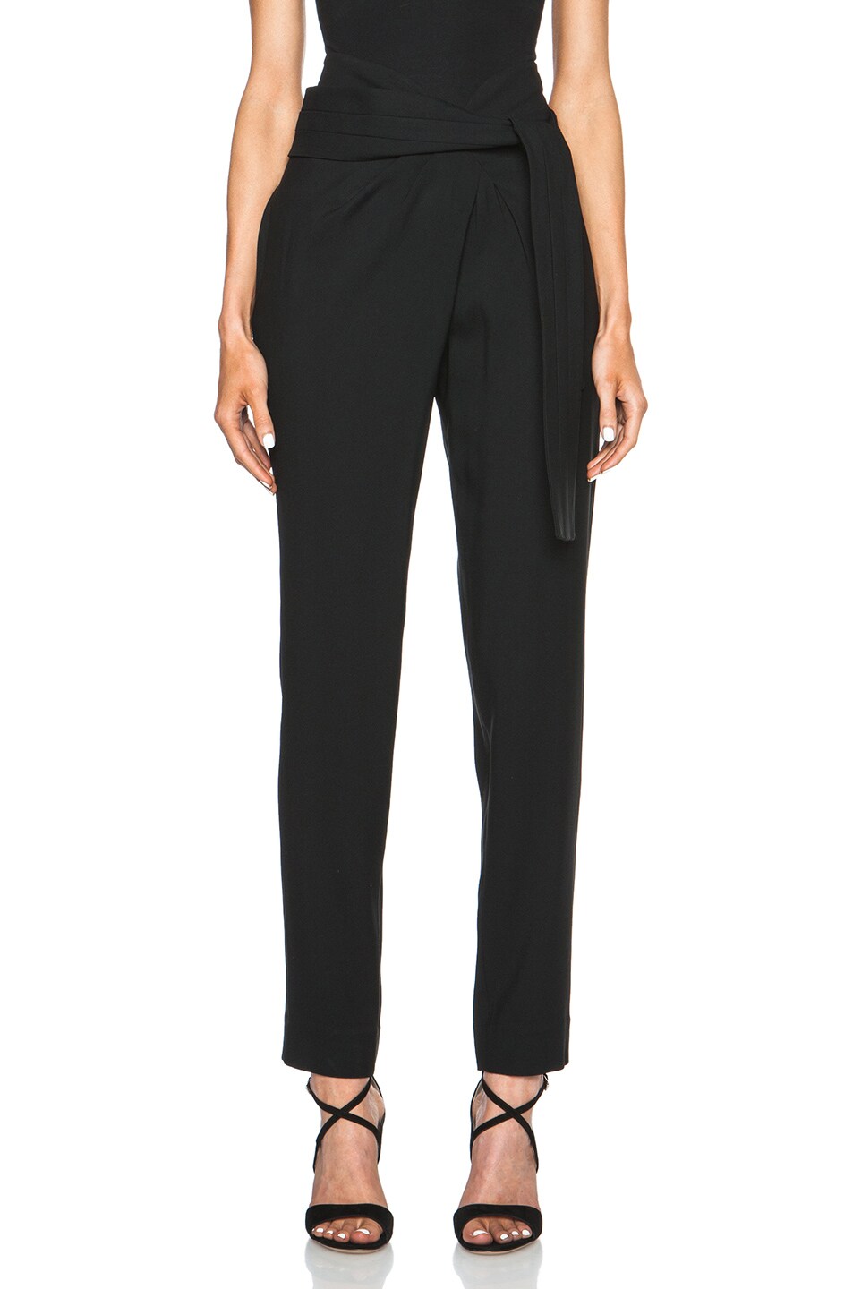 Image 1 of Jay Ahr High Waisted Acetate-Blend Pants in Black