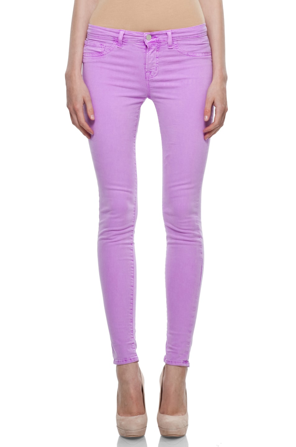 Image 1 of J Brand Neon Twill Midrise Pant in Neon Purple