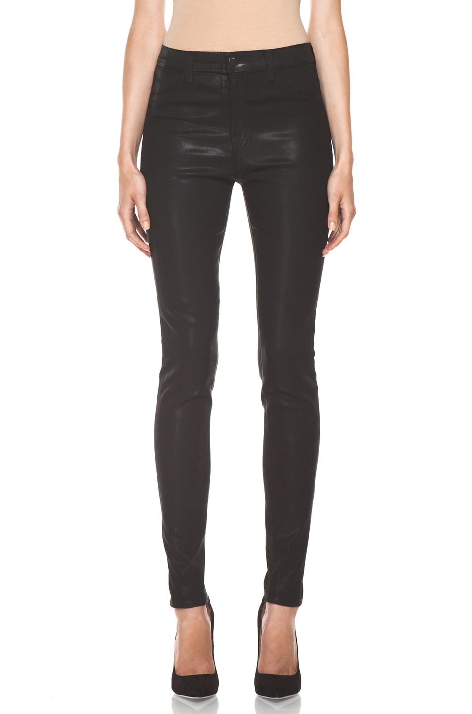 Image 1 of J Brand Maria High Rise Skinny Jean in Coated Stealth