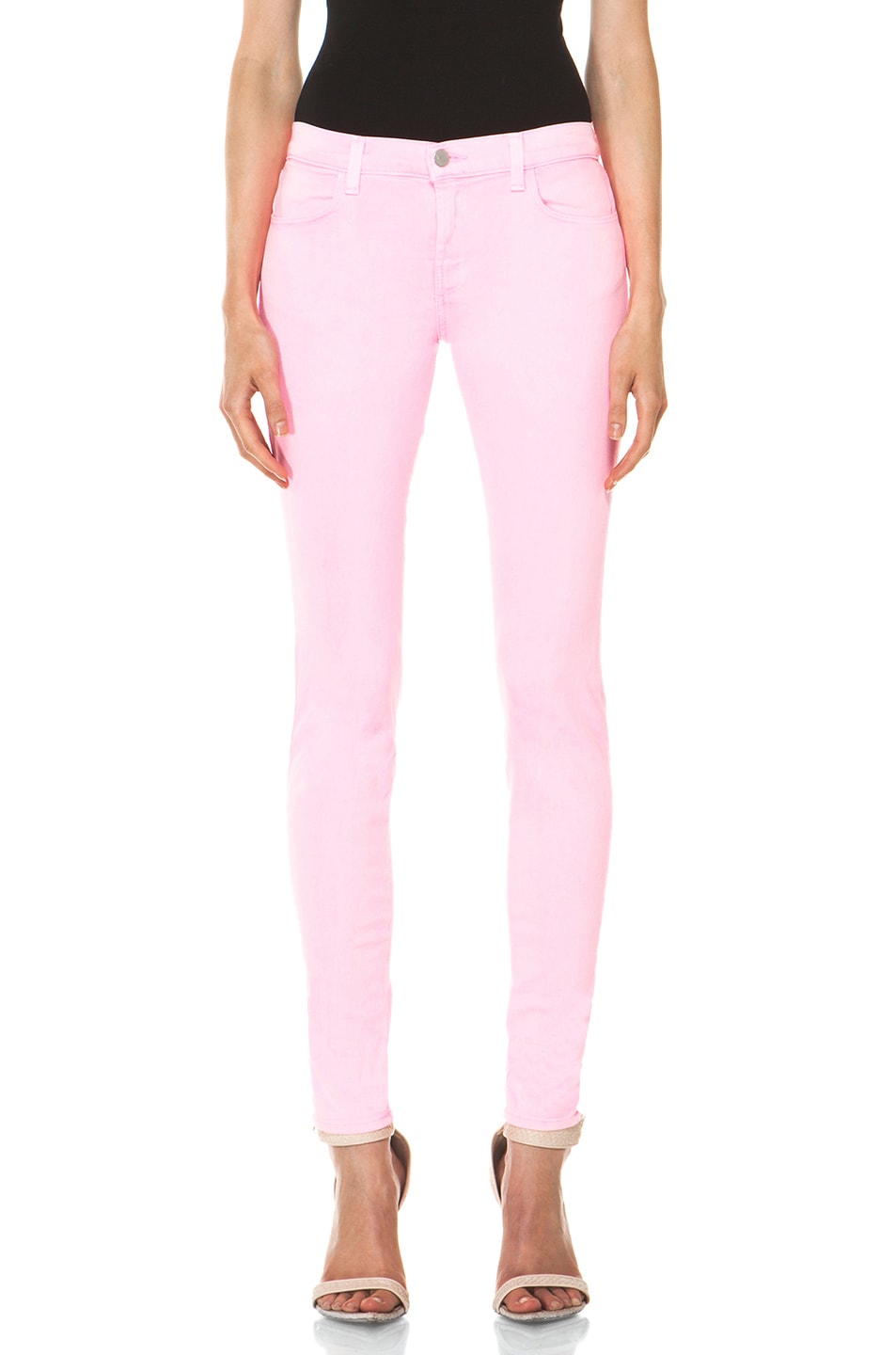 Image 1 of J Brand PINK PARTY EXCLUSIVE Midrise Super Skinny in Pink Party