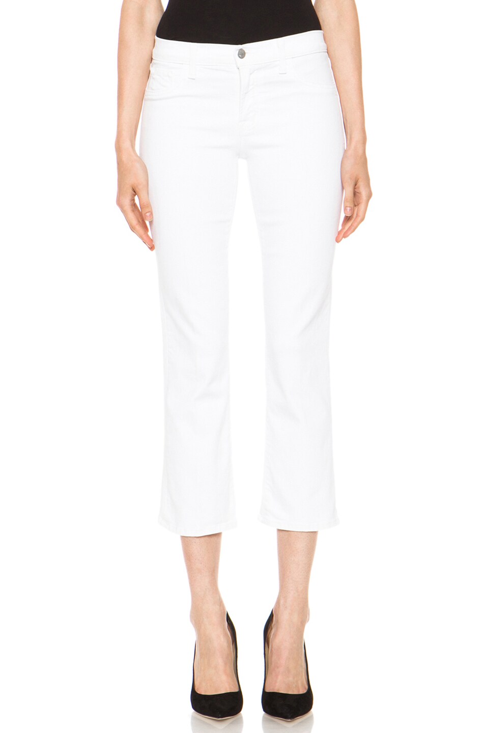 Image 1 of J Brand Sylvie Mid-Rise Crop in Blanc