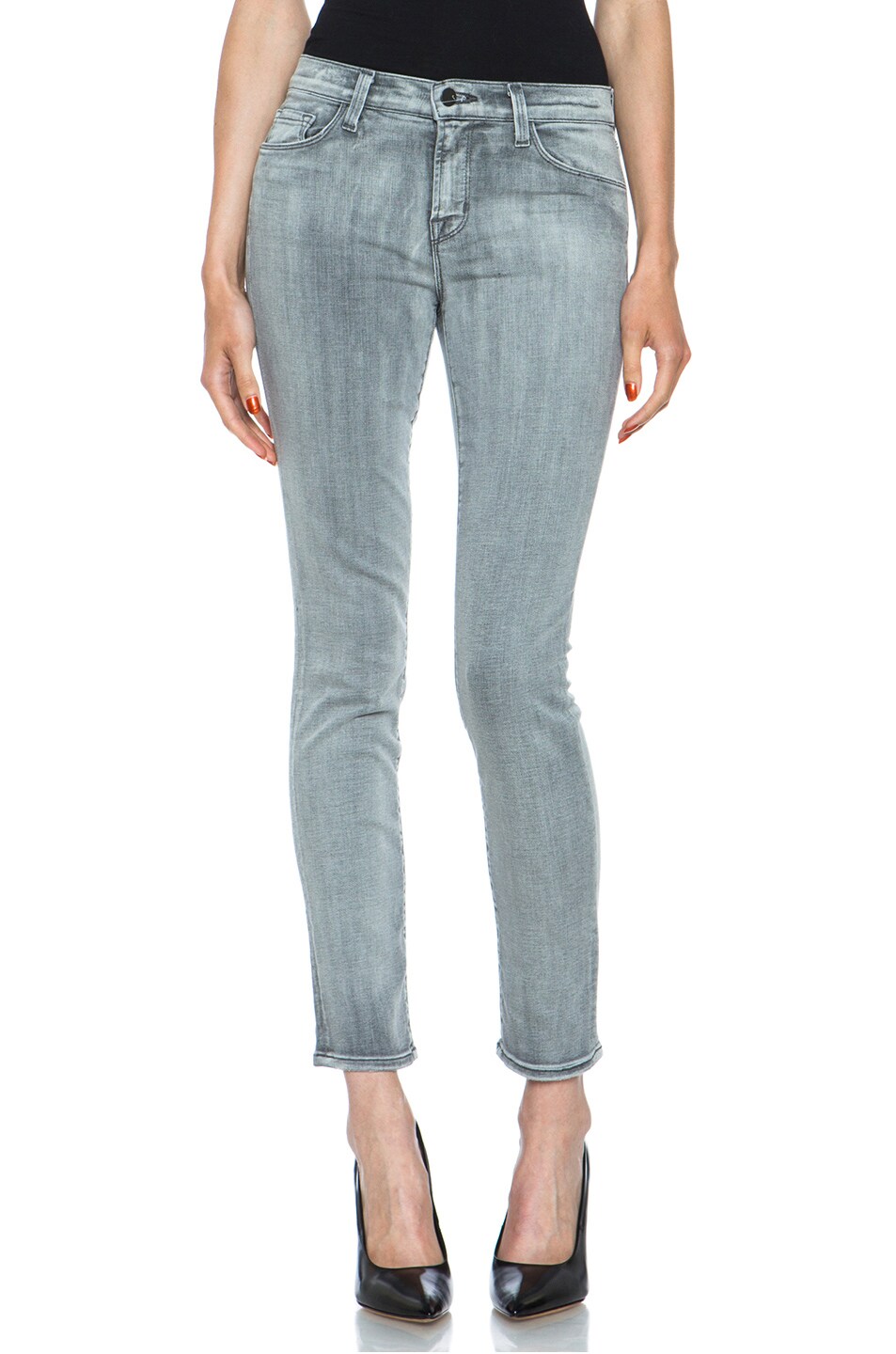 Image 1 of J Brand Mid-Rise Skinny Jean in Borderline