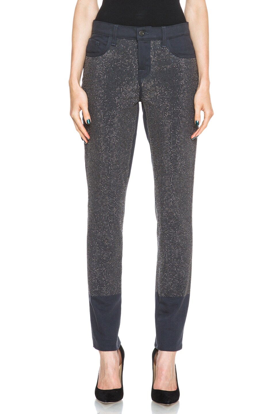 Image 1 of J Brand Petra Boy Fit Studded Jean in Weathered Black