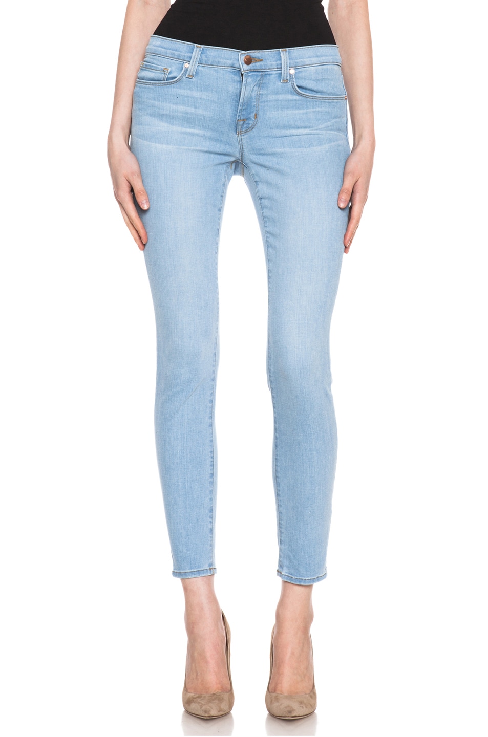 Image 1 of J Brand Low-Rise Skinny Jean in Even Tide