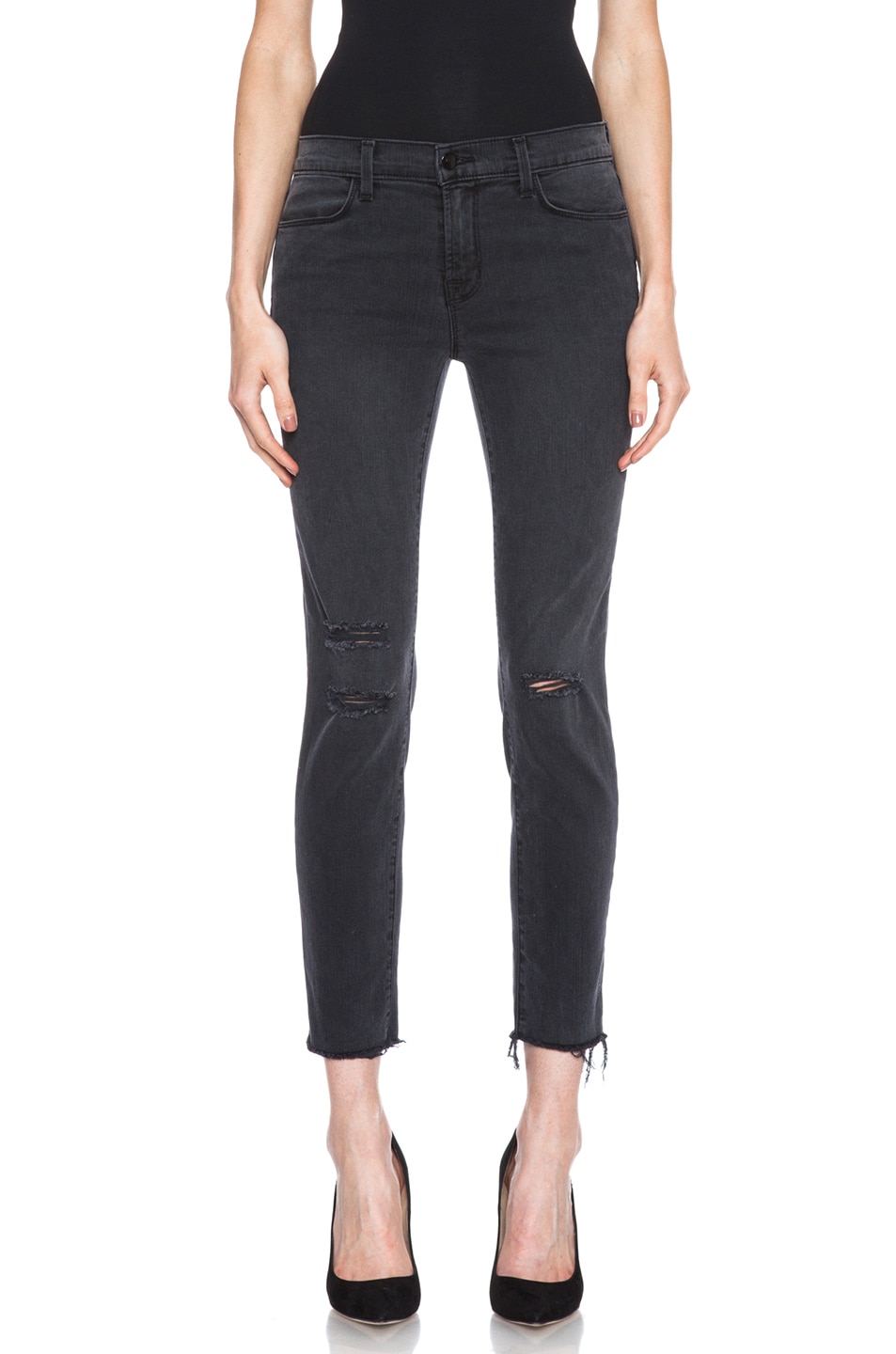 Image 1 of J Brand Mid-Rise Crop with  Hem Jean in Merci
