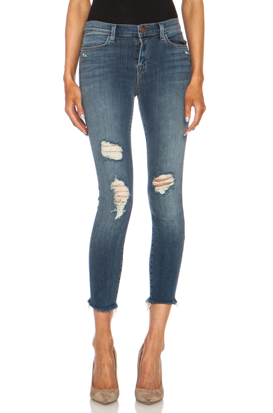 Image 1 of J Brand Cropped Mid-Rise Skinny in Fury