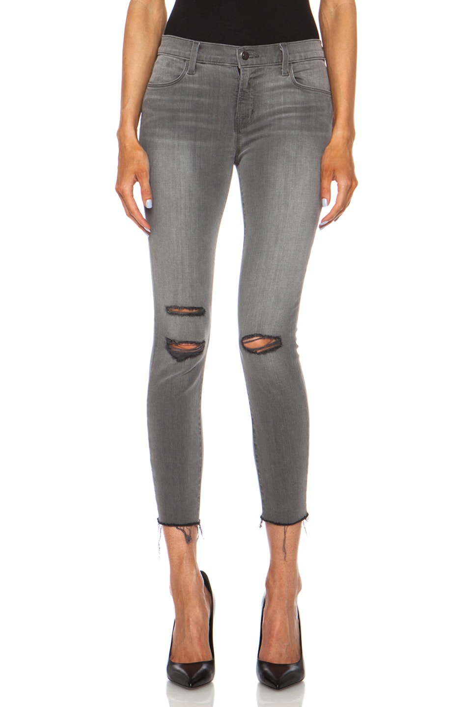 Image 1 of J Brand Cropped Mid Rise Skinny in Chrome Mercy