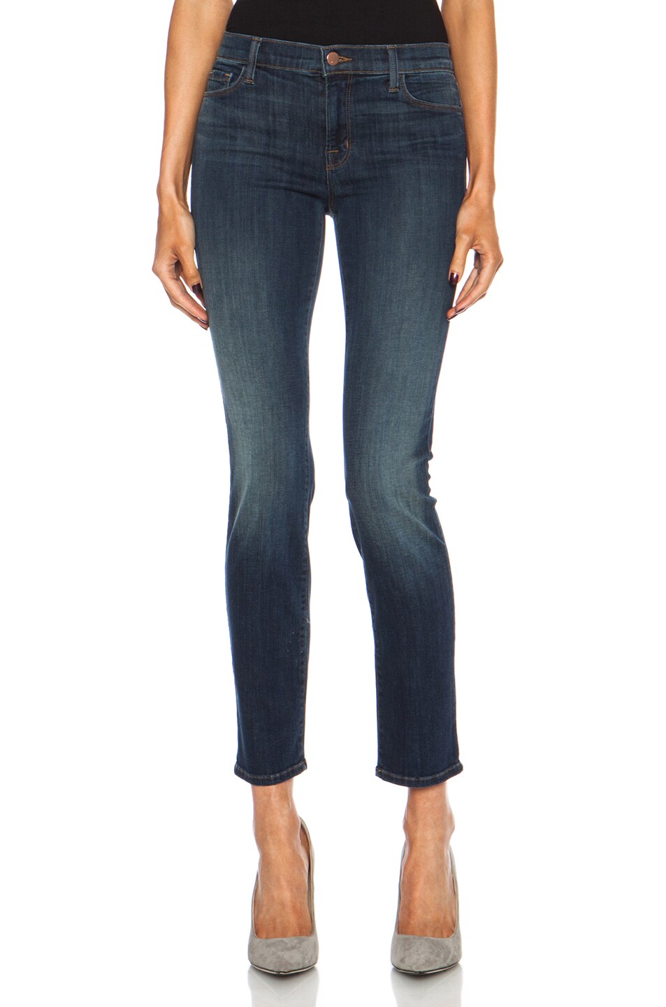 Image 1 of J Brand Mid-Rise Skinny Jean in Storm