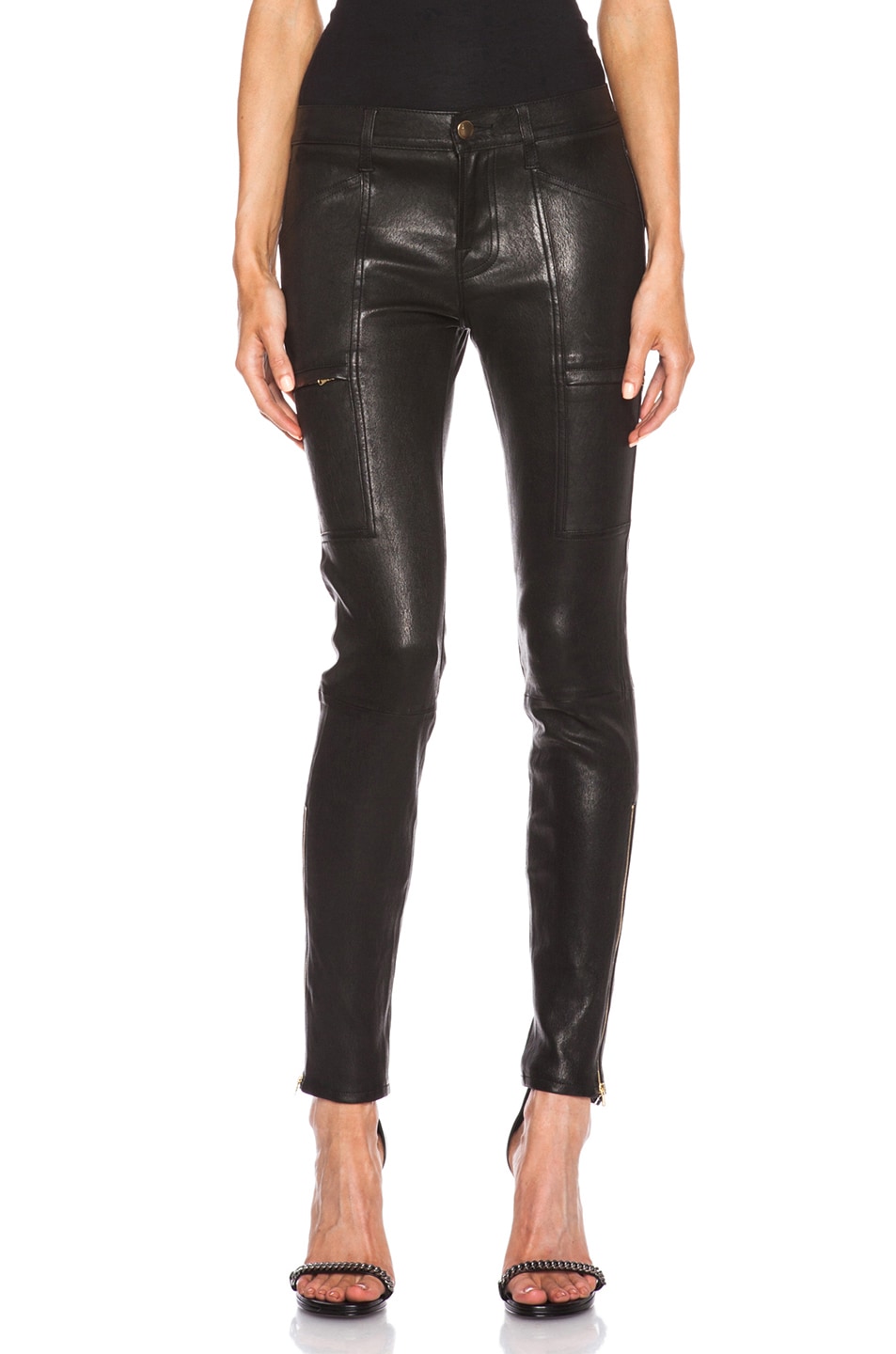 J Brand Cassidy Leather Jean in Noir | FWRD