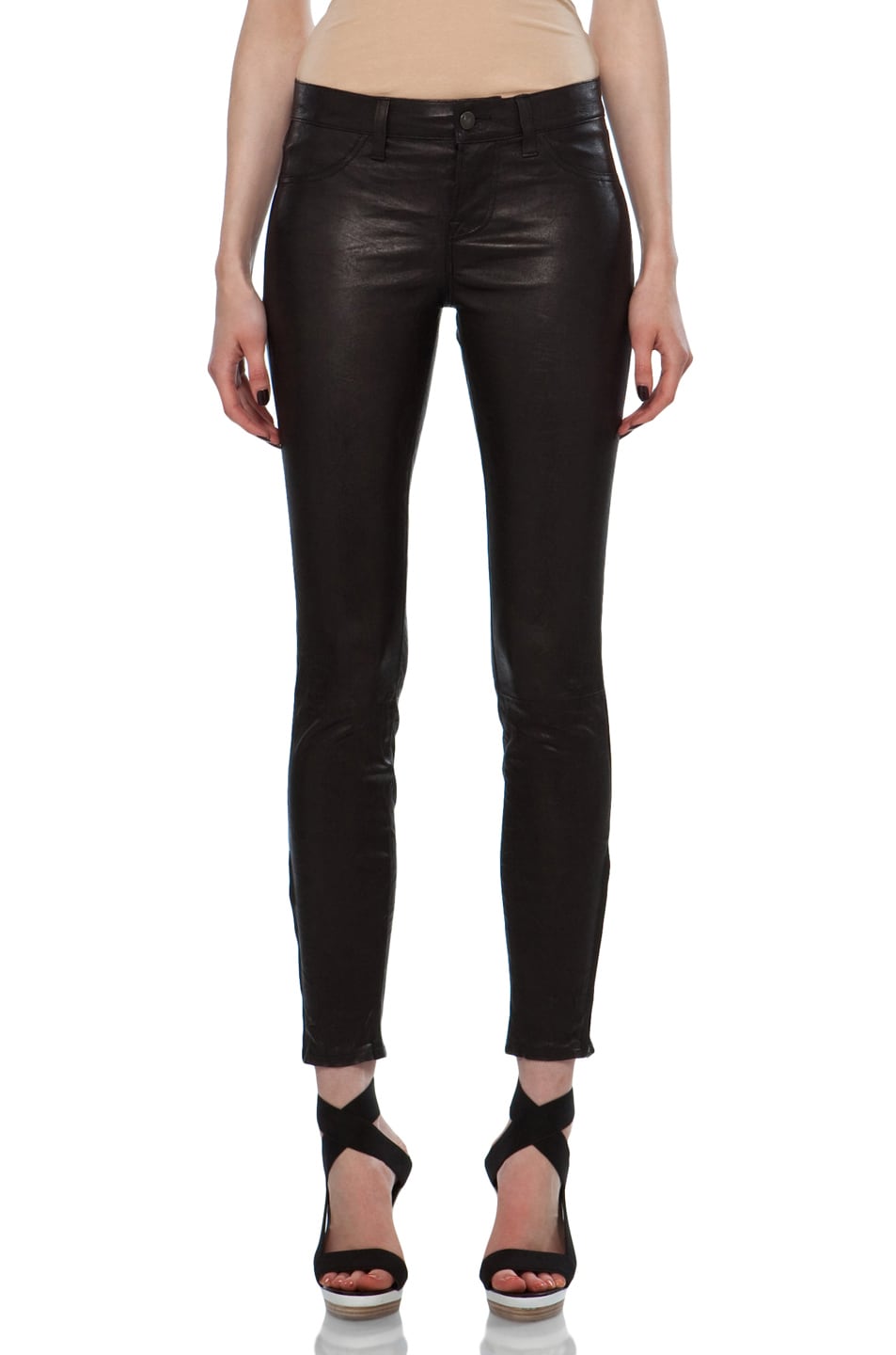Image 1 of J Brand Leather Pants in Black