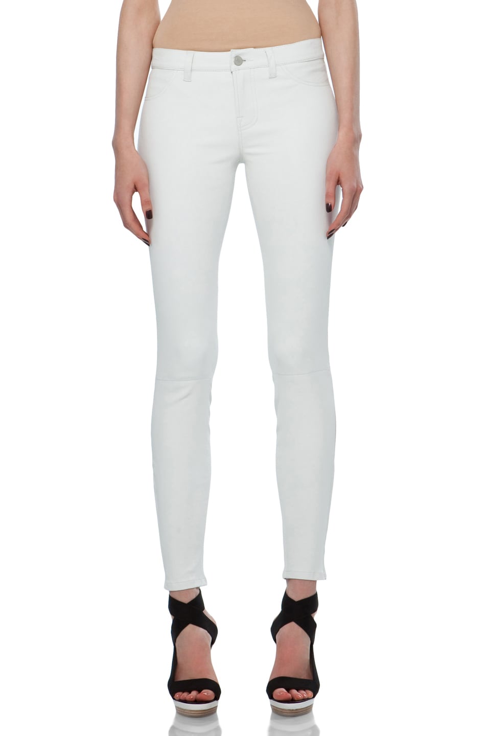 Image 1 of J Brand Leather Pants in White