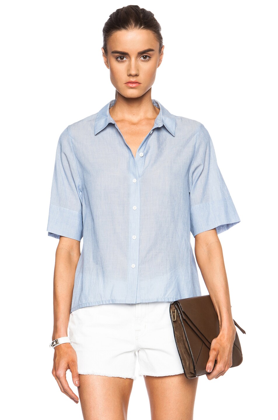 Image 1 of J Brand Marie Cotton Top in Porcelain Blue