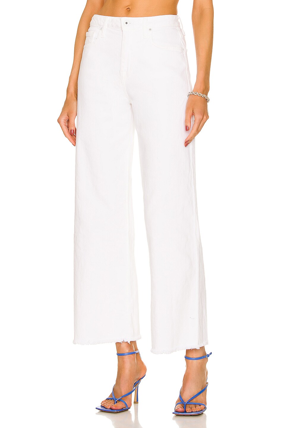 Image 1 of JONATHAN SIMKHAI STANDARD Jude High Rise Wide Crop in Distressed White