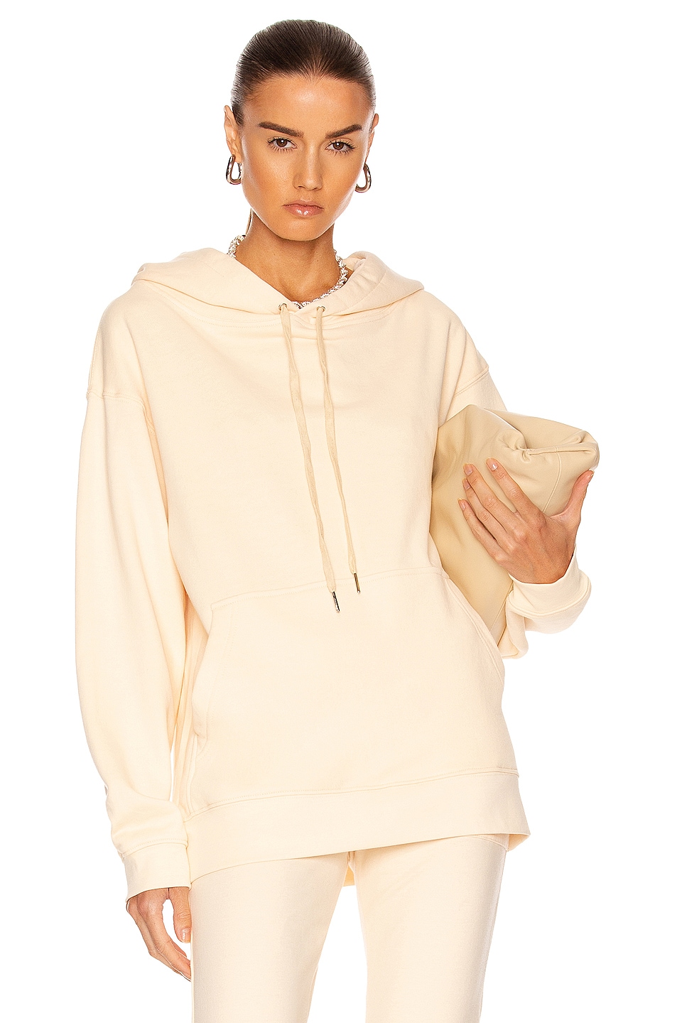 Image 1 of JONATHAN SIMKHAI STANDARD Beau Hoodie in Parchment
