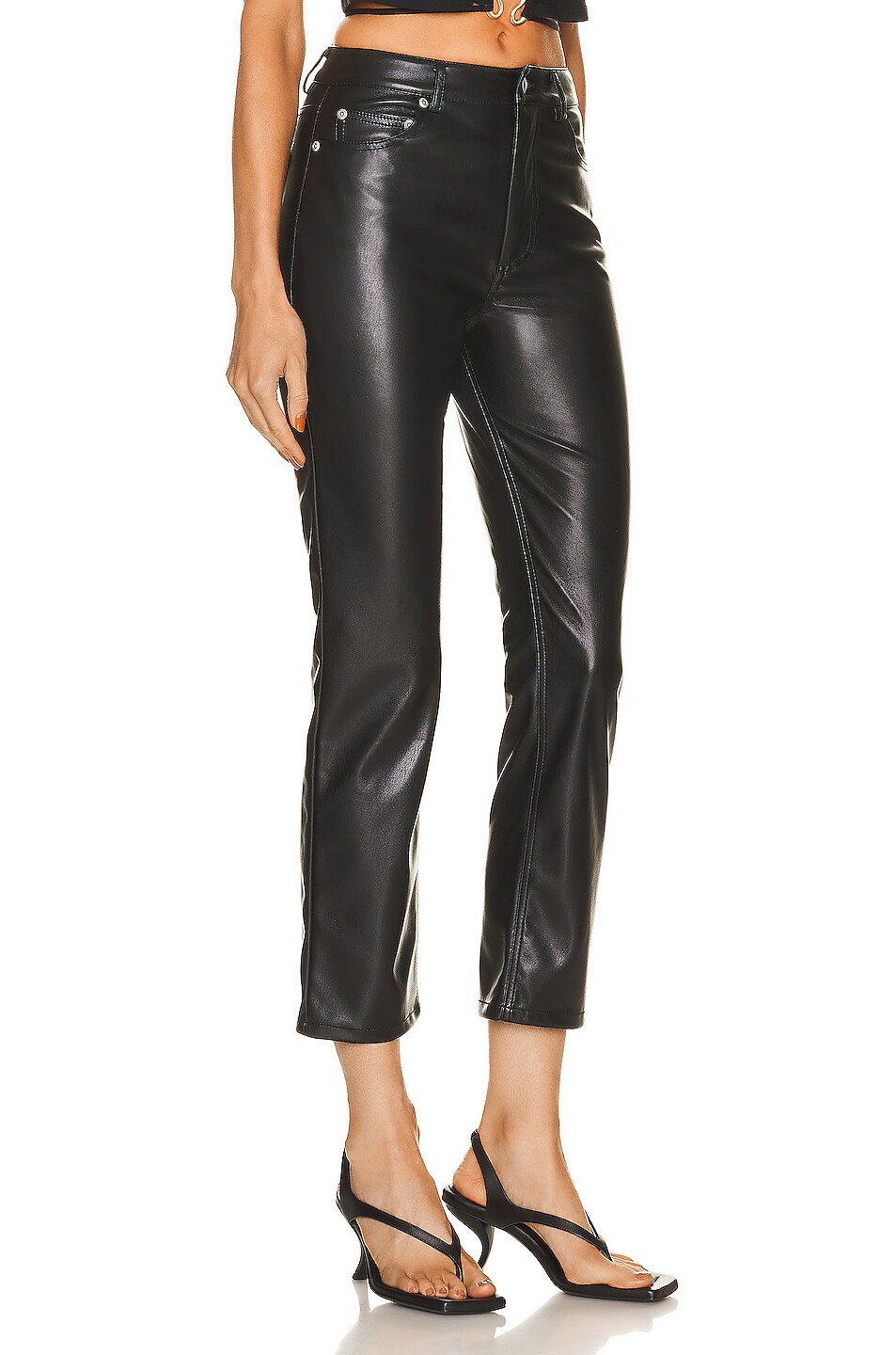 JONATHAN SIMKHAI STANDARD River Vegan Leather High Rise Pant in Black ...