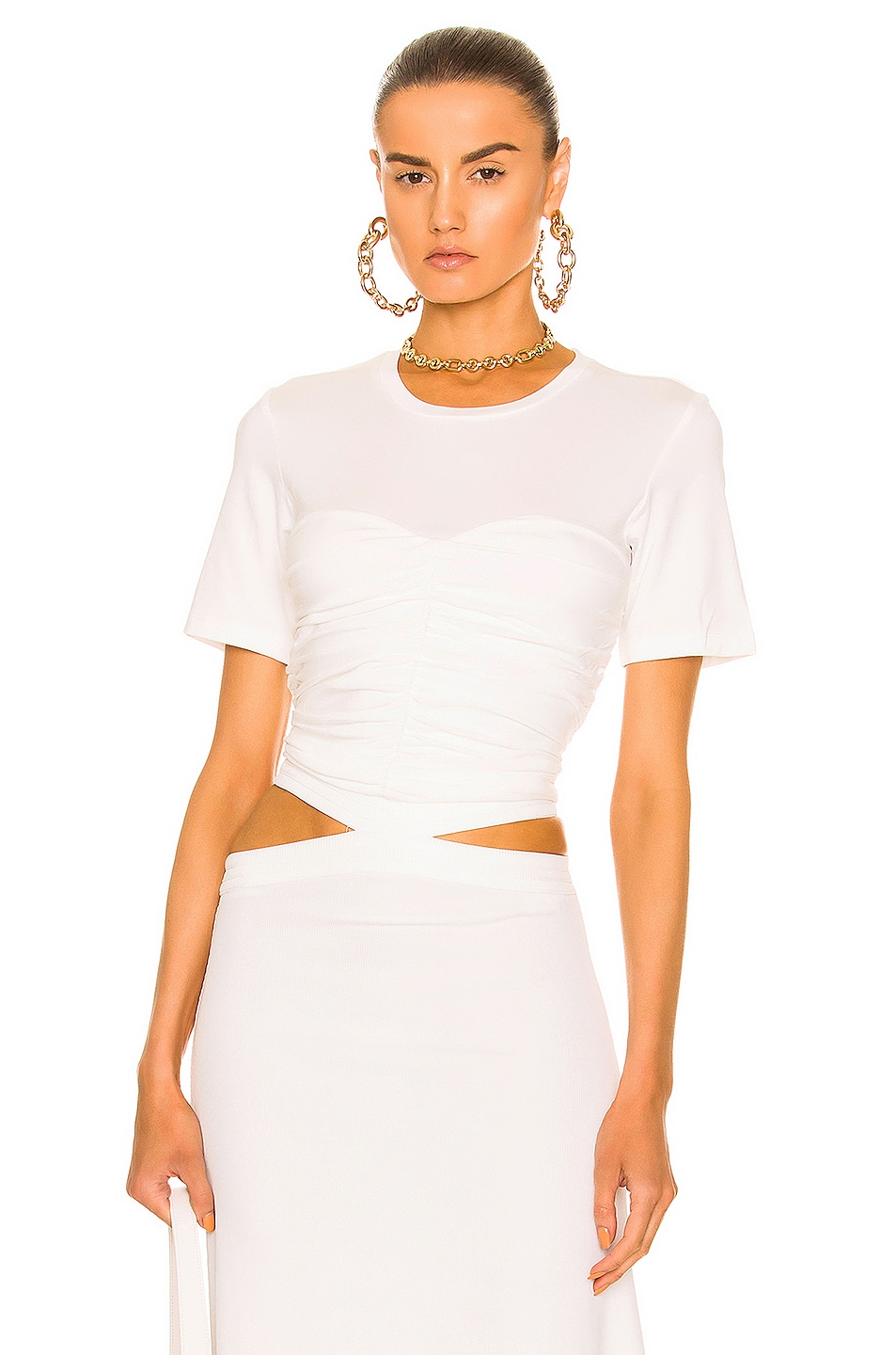 Image 1 of JONATHAN SIMKHAI STANDARD Tansy Bustier Tee in White