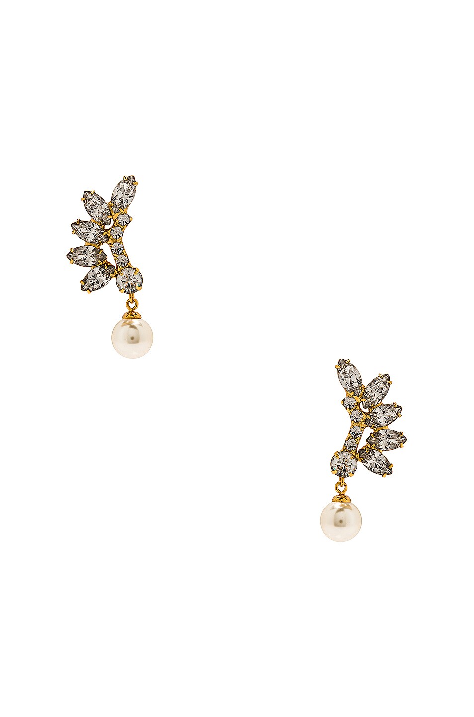 Image 1 of Jennifer Behr Risa Earrings in Crystal Antique Gold