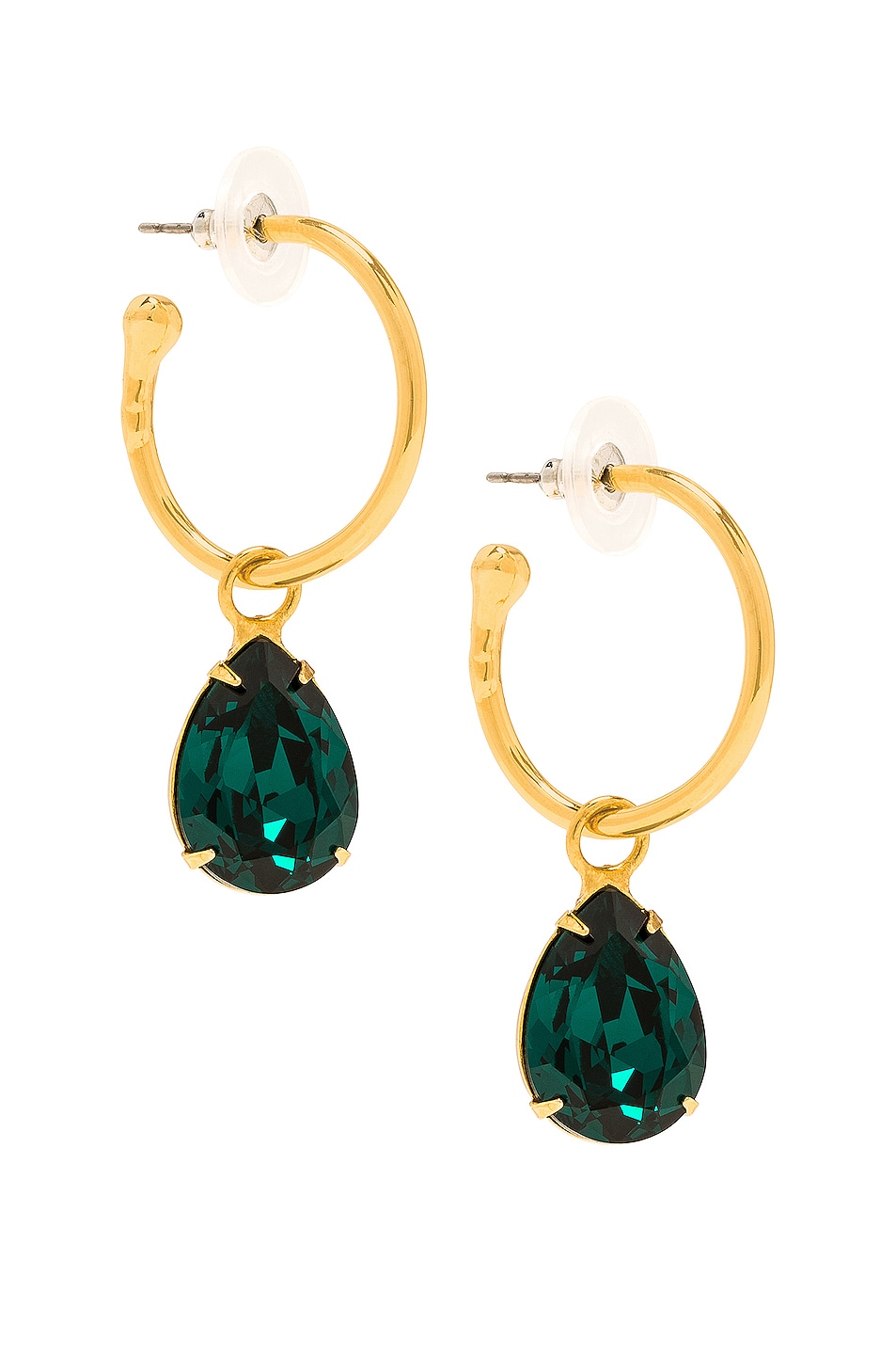 Image 1 of Jennifer Behr Jane Hoop Earrings in Emerald