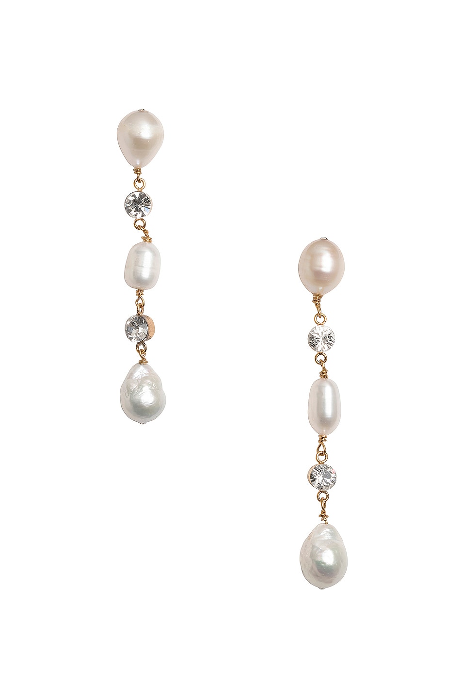Image 1 of Jennifer Behr Chiara Earrings in Gold Plated & Baroque Pearl