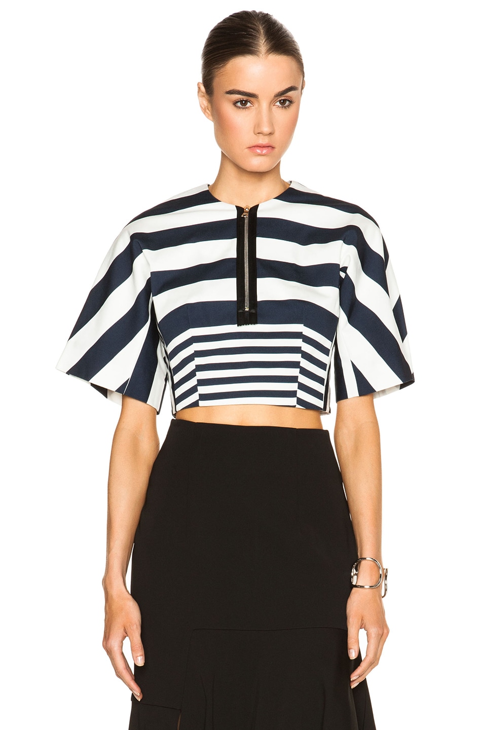 Image 1 of Josh Goot Cropped Top in Navy & White
