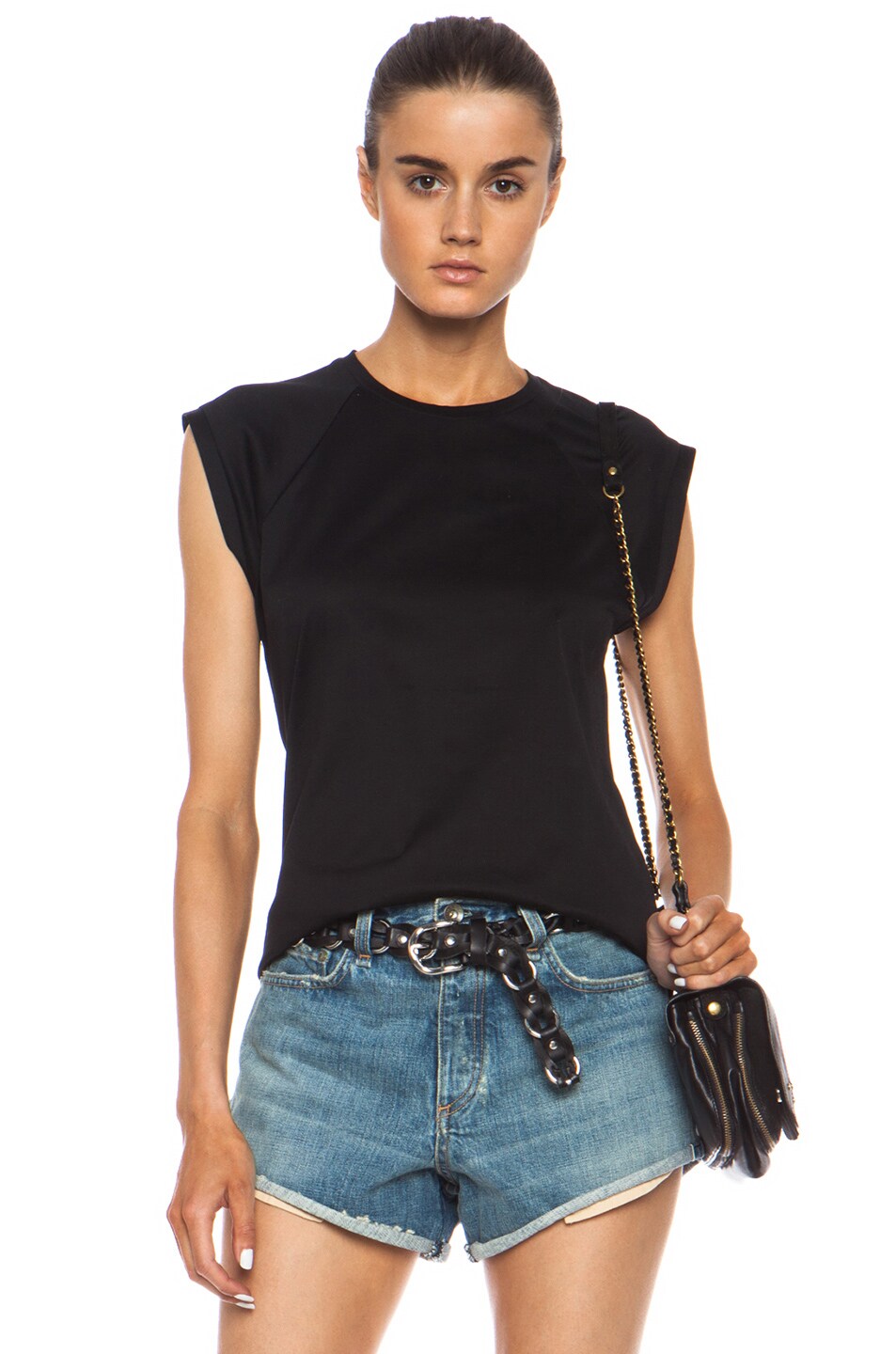 Image 1 of Josh Goot Cotton Muscle Tee in Black