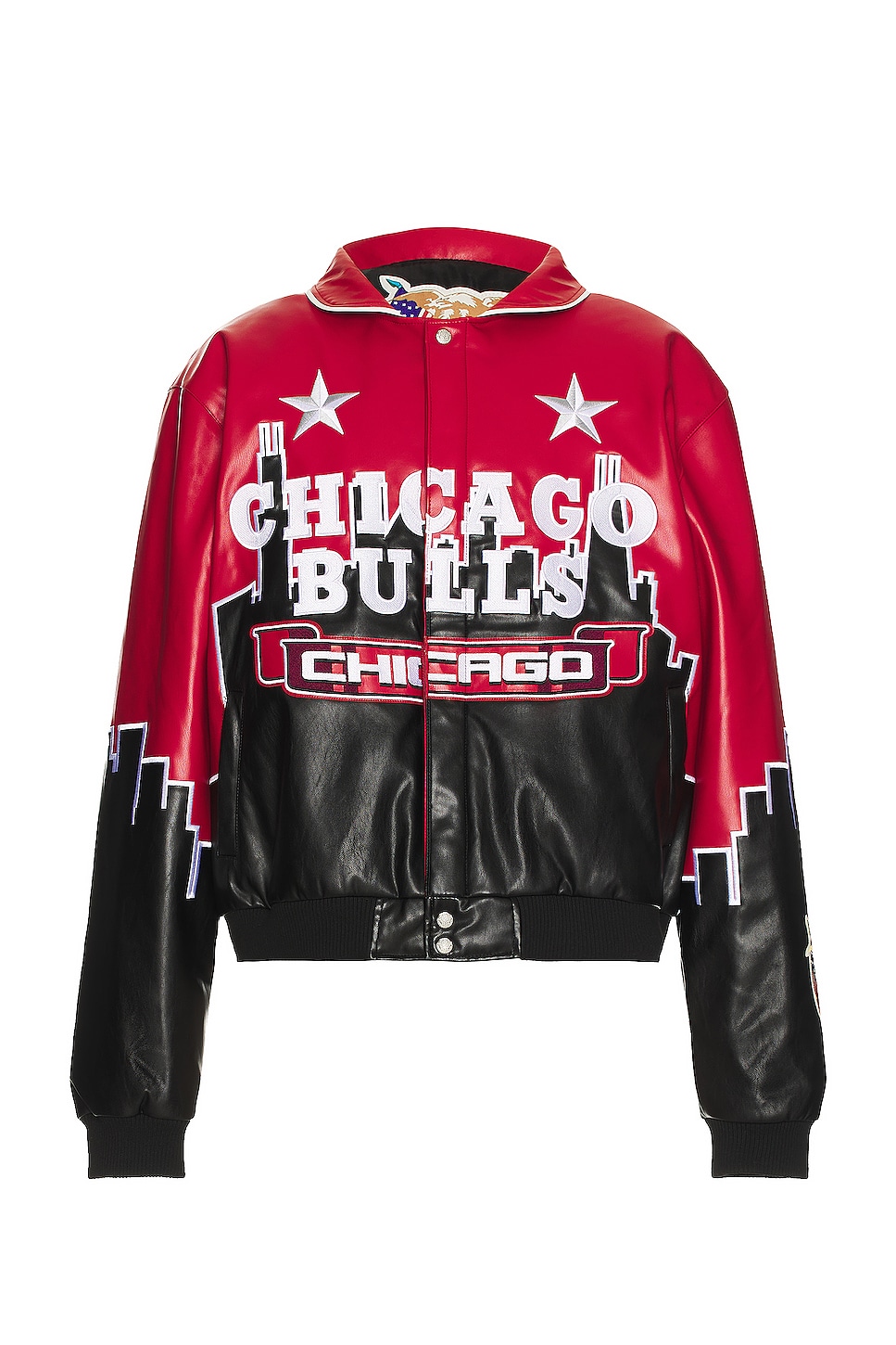 Image 1 of Jeff Hamilton Skyline Chicago Bulls Jacket in Red