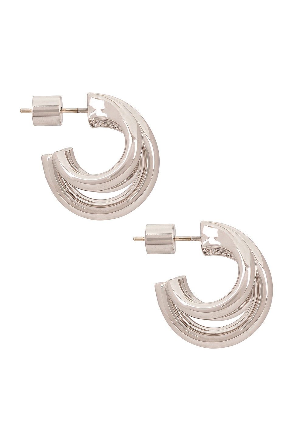 Image 3 of Jennifer Fisher Triple Lilly Micro Huggie Earrings in Silver