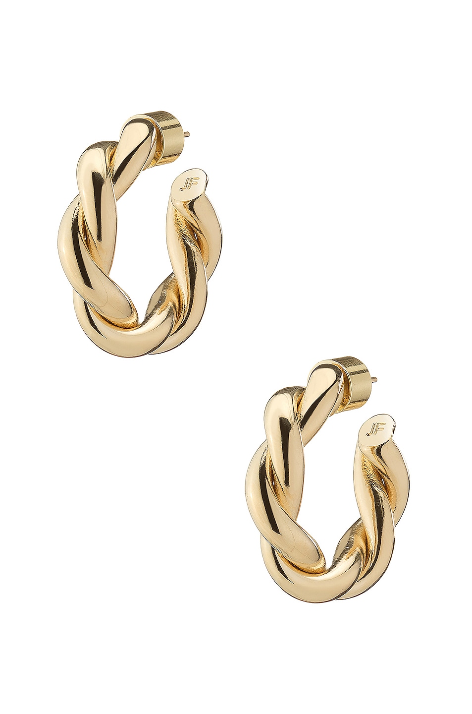 Image 1 of Jennifer Fisher Double Twisted Lilly Huggie Earrings in 10k Yellow Gold Plated Brass